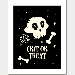 Crit or Treat Halloween Trick or Treat Polyhedral D20 Dice Posters and Art